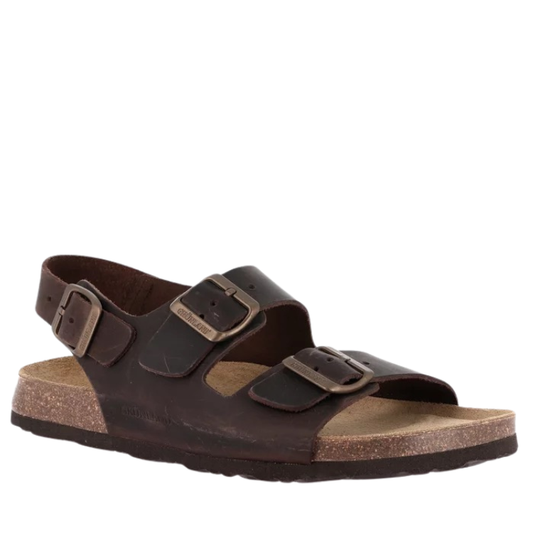 Grunland Sandali da Uomo in nabuk ingrassato Art.BOBO SB0396-40 Col.Marrone