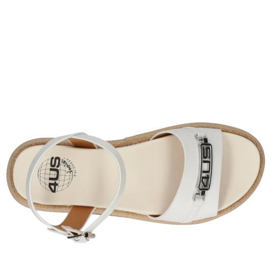 4US by Paciotti Sandali da Donna in pelle con cinturino regolabile Art.UZM02 Col.Bianco