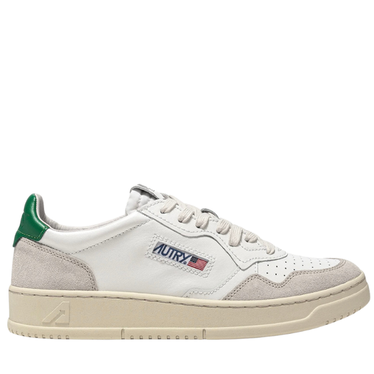 Autry Medalist Low Scarpe da Uomo Art.AULM LS23 Col.Bianco con riporto Verde