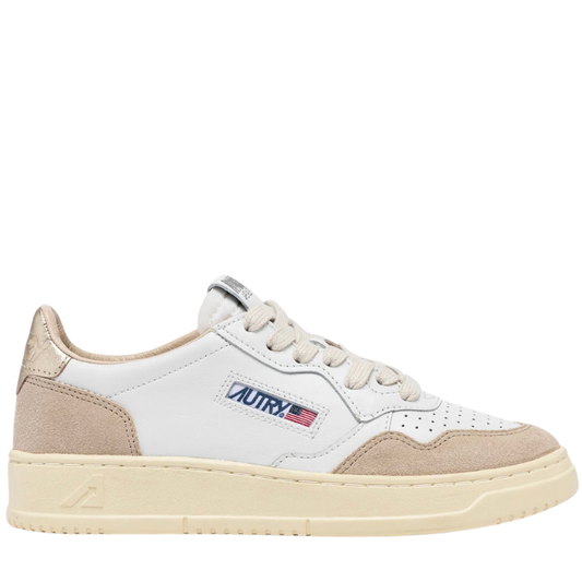 Autry Medalist Scarpe da Donna Art.AULW LS75 Col.Bianco con riporto oro