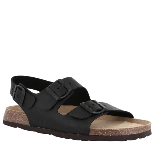 Grunland Sandali da Uomo in nabuk ingrassato Art.BOBO SB0396-40 Col.Nero