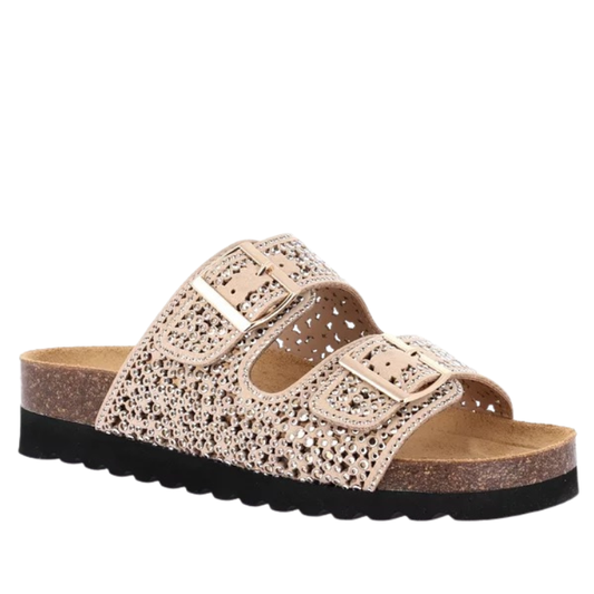 Grunland Sandali da Donna con brillantini Art.HOLA CB1840-M7 Col.Taupe