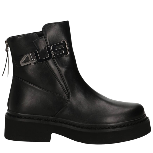 4US by Paciotti Stivaletti da Donna in pelle con logo metallizzato Art.4US007 Col.Nero