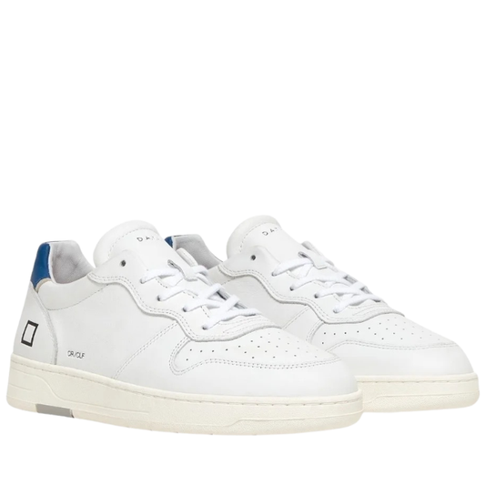 D.A.T.E. Court Calf White-Bluette Scarpe da Uomo Art.M998-CA-WE Col.Bianco/Blu