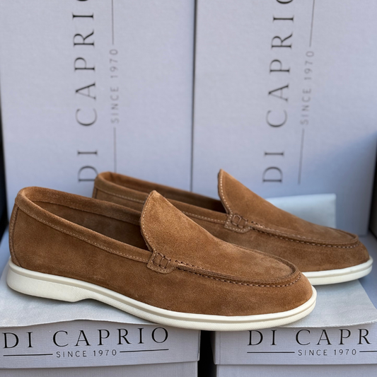 Di Caprio Scarpe da Uomo - Mocassino in camoscio modello barca Col.Marrone