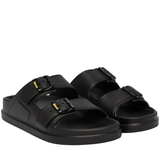Blauer Ciabatta in gomma Unisex con doppia fibbia Art.S6NOMA03/EVA Col.Nero