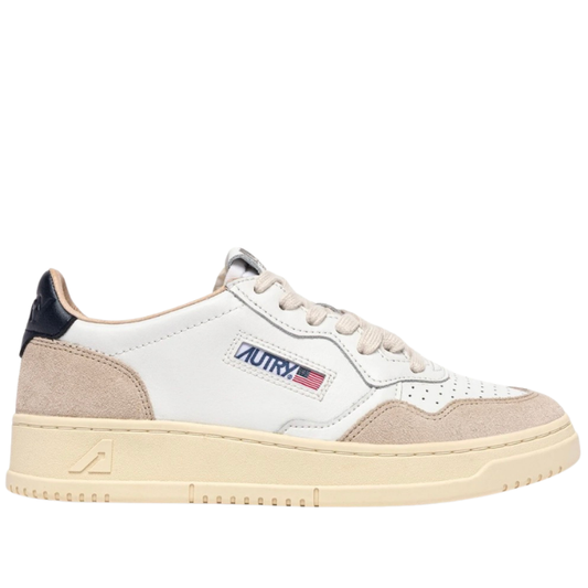Autry Medalist Low Scarpe da Uomo Art.AULM LS28 Col.Bianco con riporto Blu scuro