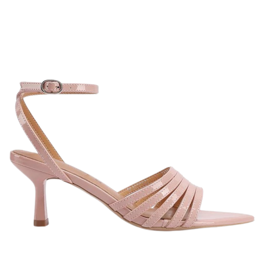 Queen Helena Sandali da Donna con cinturino alla caviglia e tacco alto 7cm. Col.Rosa