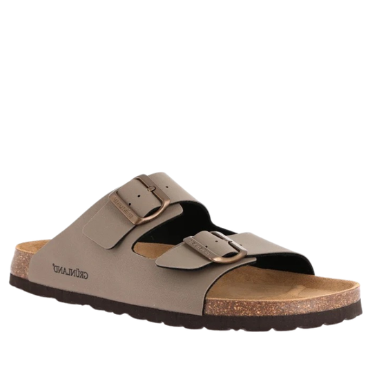 Grunland Sandali da Uomo doppia fibbia Art.BOBO CB3012-40 Col.Tortora