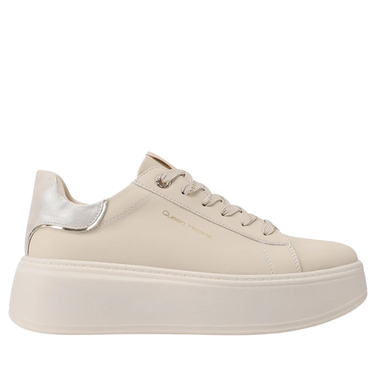 Queen Helena Scarpe da Donna con platform e dettaglio personalizzato Art.X33-4 Col.Beige