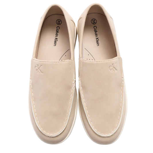 Calvin Klein Scarpe da Bambino - Mocassino in nabuk Col.Beige (Numeri dal 30 al 39)
