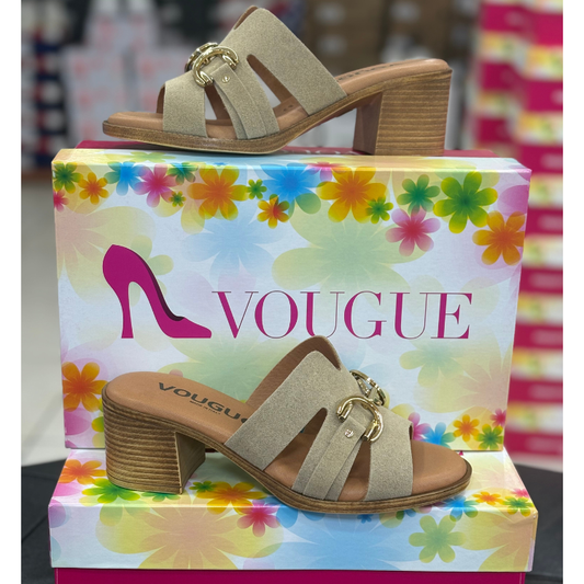 Sandalo da Donna in camoscio con accessorio sul collo piede Col.Beige