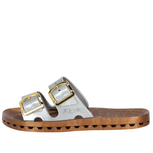 Sensi LA JOLLA PRESTIGIO Ciabatte da Donna Col.Silver con fibbie Oro