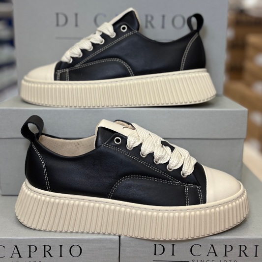 Di Caprio Sneakers ROLLY Scarpe da Uomo in Pelle Made in Italy Col.Nero
