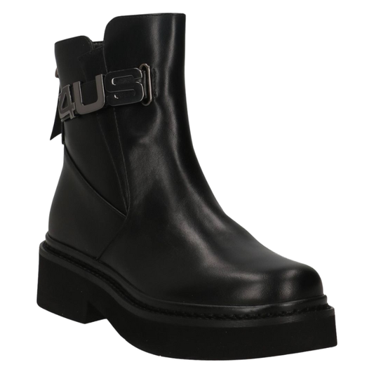 4US by Paciotti Stivaletti da Donna in pelle con logo metallizzato Art.4US007 Col.Nero