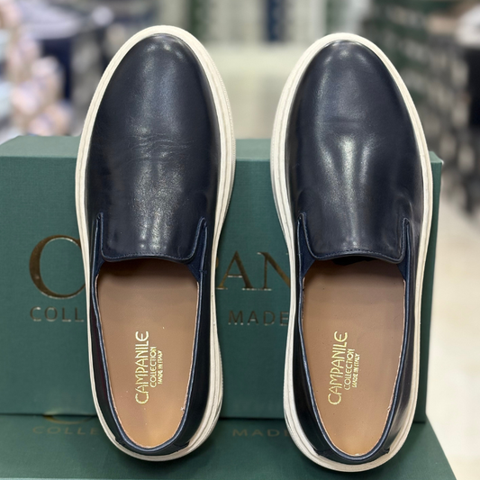 Campanile Collection Mocassino Uomo in pelle con elastico laterale Col.Blu scuro
