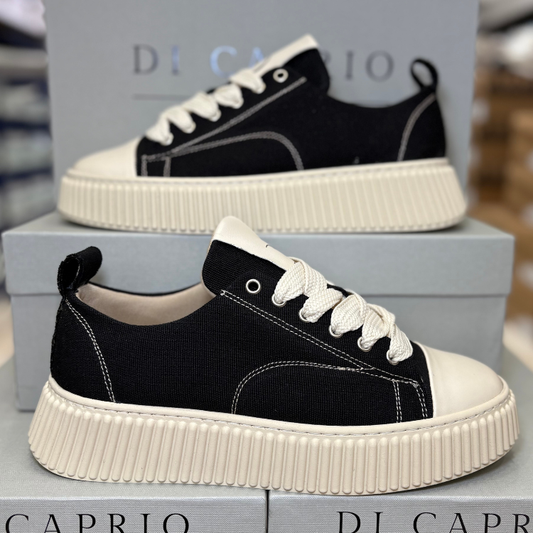 Di Caprio Sneakers ROLLY Scarpe da Uomo in tela Made in Italy Col.Nero