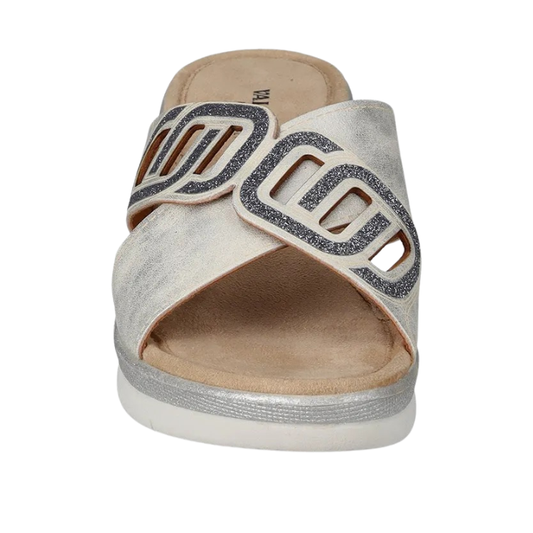 Valleverde Ciabatte Donna in pelle Art.52101 Col.Perla