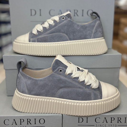 Di Caprio Sneakers ROLLY Scarpe da Uomo in camoscio Made in Italy Col.Grigio