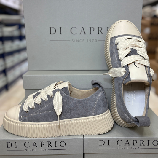 Di Caprio Sneakers ROLLY Scarpe da Uomo in camoscio Made in Italy Col.Grigio