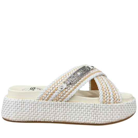 4US by Paciotti Ciabatte Donna con fasce incrociate Art.UZM07 Col.Beige