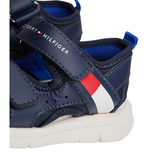 Tommy Hilfiger Scarpe da Bambino - Sandaletti in pelle e tela Blu Navy