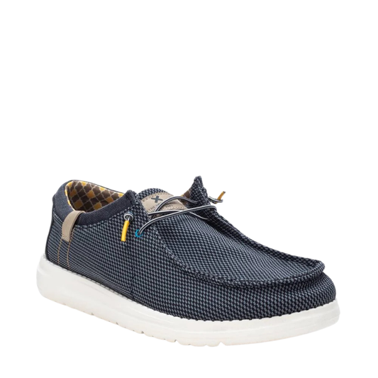 Xti Scarpe da Uomo in tela modello Barca con laccio a molla Art.143576 Col.Blu Navy