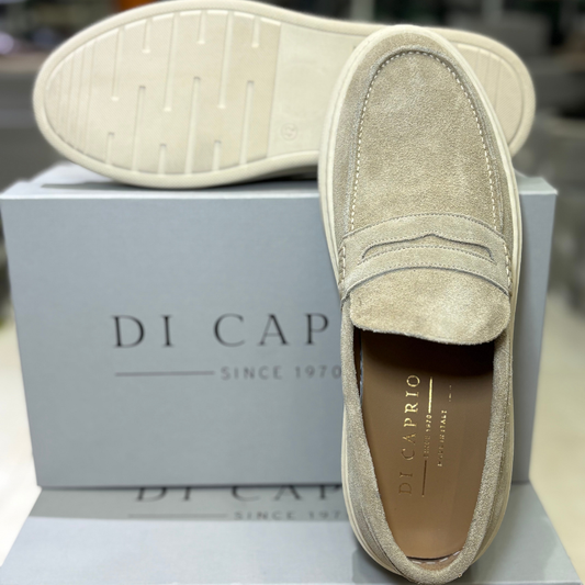 Di Caprio Mocassino Uomo in camoscio con bendina Col.Beige