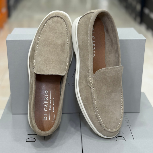 Di Caprio Scarpe da Uomo - Mocassino in camoscio modello Loro Piana Col.Beige