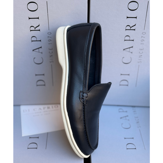 Di Caprio Scarpe da Uomo - Mocassino in pelle modello Loro Piana Col.Blu